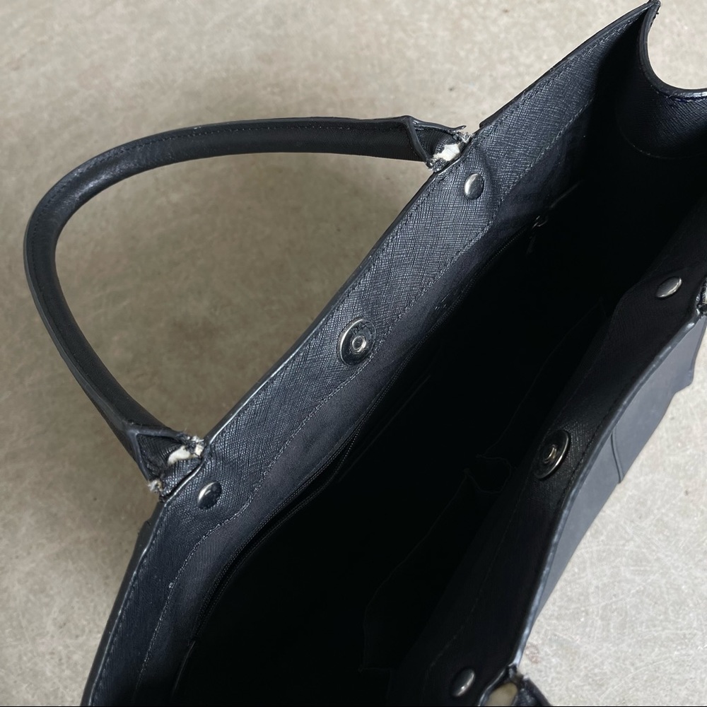 Rebecca Minkoff Medium Mab Oil Malaga Leather Black Shoulder Bag Tote - Picture 12 of 16